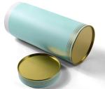 T Shirt Clothing Packaging Box Round Paper Tube Packaging With Metal Lid