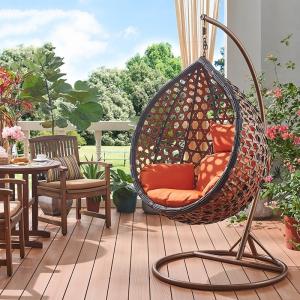China Cabon Steel Frame Outdoor Single Seat Garden Swing Chair OEM wholesale