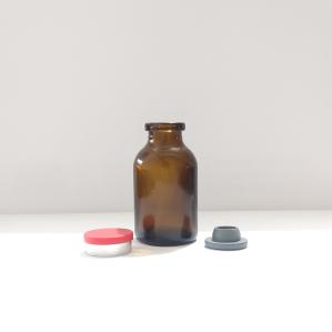 China 20ml Pharmaceutical Cosmetic Moulded Glass Bottle Vial Amber Glass Vial For Injection wholesale