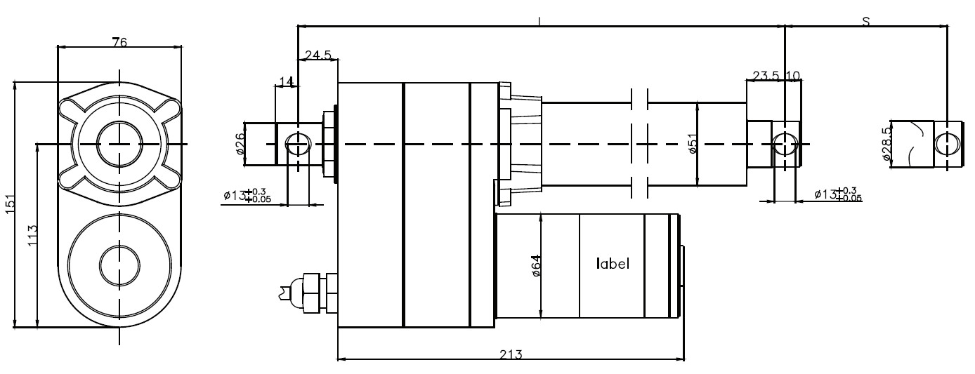 Brush DC Power Linear Motion Slides Ball Screw Driven With Potentiometer