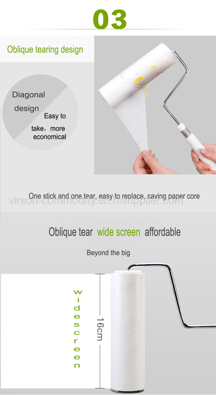 Paper Sheet Sticky Long Handle Lint Roller