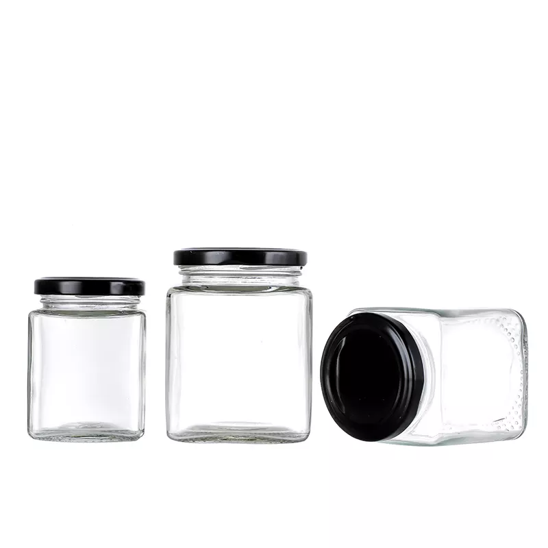 Customized Small Square Glass Jars for Jam and Sauce Storage 200ml 250ml 500ml 750ml