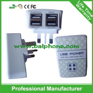 China 4USB Port Wall Charger for iPad ,4 USB Travel Charger for Samsung,Wall Plug Charger wholesale