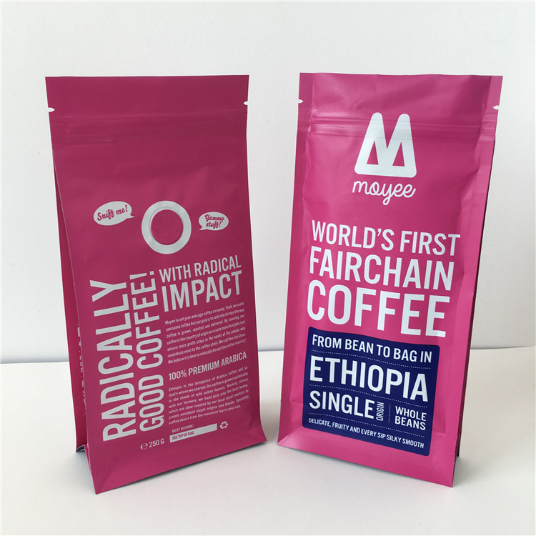 Zipper Coffee Bean Packaging Smell Proof With Heat Seal Side Gusset