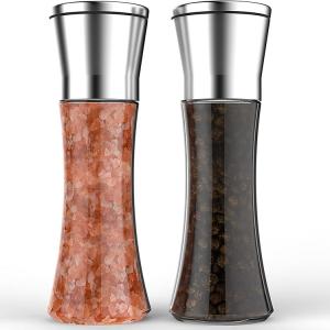 China Manual Brushed 295g 192mm 200ml Stainless Steel Salt Grinder wholesale
