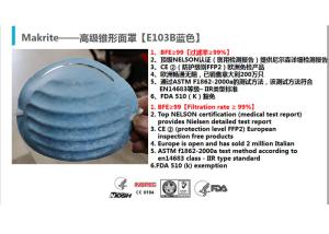 China N95 MakRite E103B Disposable Medical Face Mask Civil Use lightweight wholesale