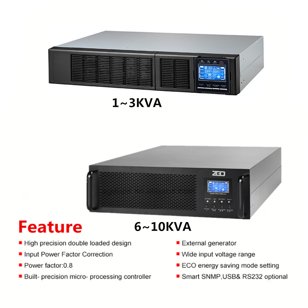 High Frequency 230VAC 6KVA Rack Mountable UPS With Snmp Card