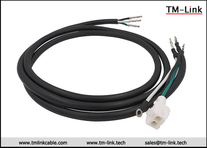 HXT63080 2P 16AWG male to terminals Black PVC Jacket power cable assemblies