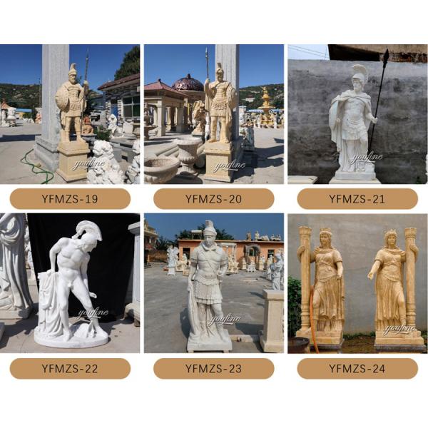 Garden Decor Greek Marble Life Size Roman Soldier Statues