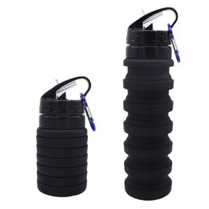China 550ML Sample Free Private Label Collapsible Silicone Water Bottle wholesale