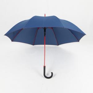 China Blue Junior Golf Umbrella , Custom Made Umbrella With Curved Wooden Handle wholesale