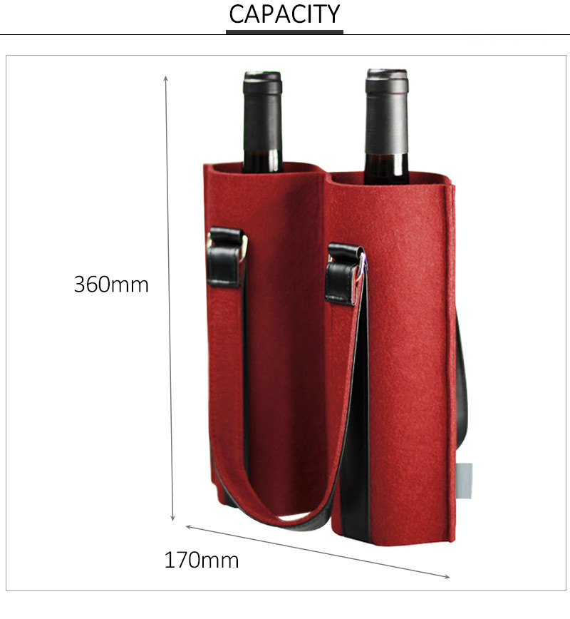 Custom Felt Material Outdoor Beer Cooler Wine Bottle Sleeve