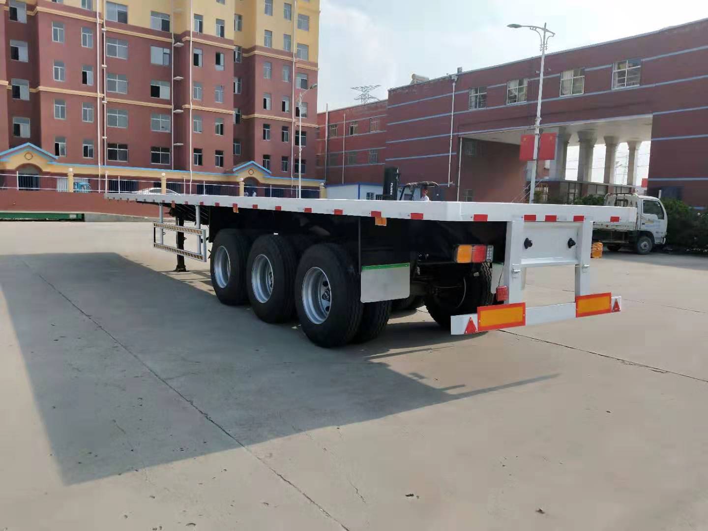 Truck Trailer 3 axles flatbed semi-trailer platform 40ft 48ft for container transport