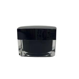 China Black Plastic Cosmetic Jars Cream 15g 50g Straight - Angle Edge Customized Color wholesale