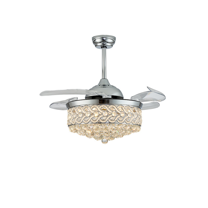 3 Retractable ABS Blades 3 Light Color Changing Ceiling Fan For Bedroom Restaurant