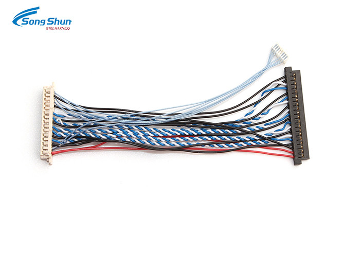 40pin LVDS Cable Assembly For Communication Wire Hanrness Bare Copper Conductor