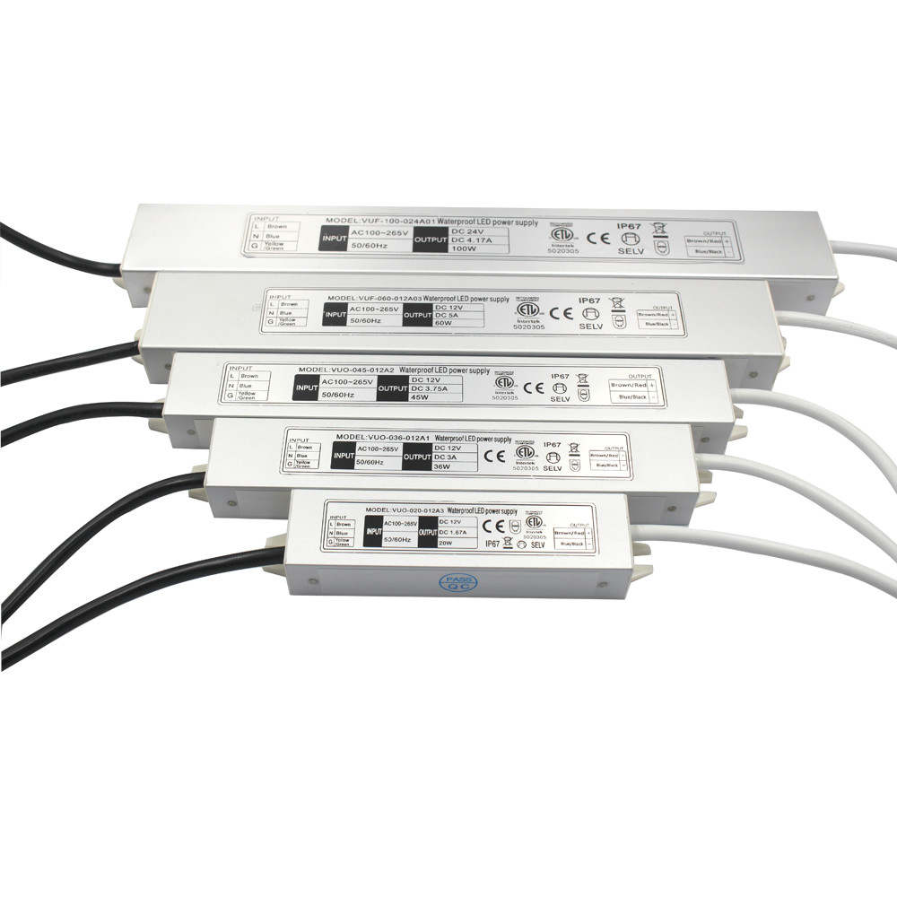 12V 60W Constant Voltage LED Power Supply Driver Ultraslim Design For Light