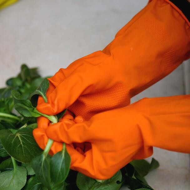 Soft Elastic Anti Slip Kitchen 40g Rubber Dishwashing Gloves