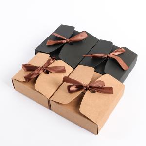 China Whitecard Kraft Paper Gift Boxes With Ribbon wholesale