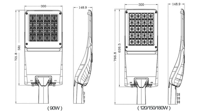 60W Flat LED Street Lights For Outdoor Security 5 Years Warranty