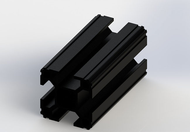 50 * 50 Black Anodized T Slot Aluminum Profile Over 2.0mm Thickness T5 State