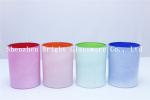 Spray Color Glass Candle Holder With Painting Logo