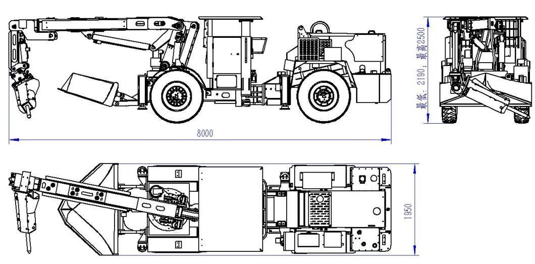 Diesel Power Hydraulic Underground Mining Scaler Tunnel Loose Rock Scaler Scaling Rig
