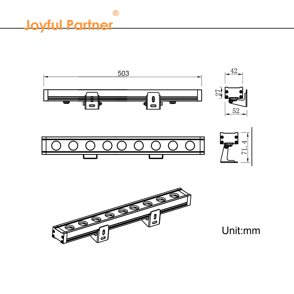 Linear LED Wall Washer Light 9W IP65 LED RGB Spot Lights For Building Decoration