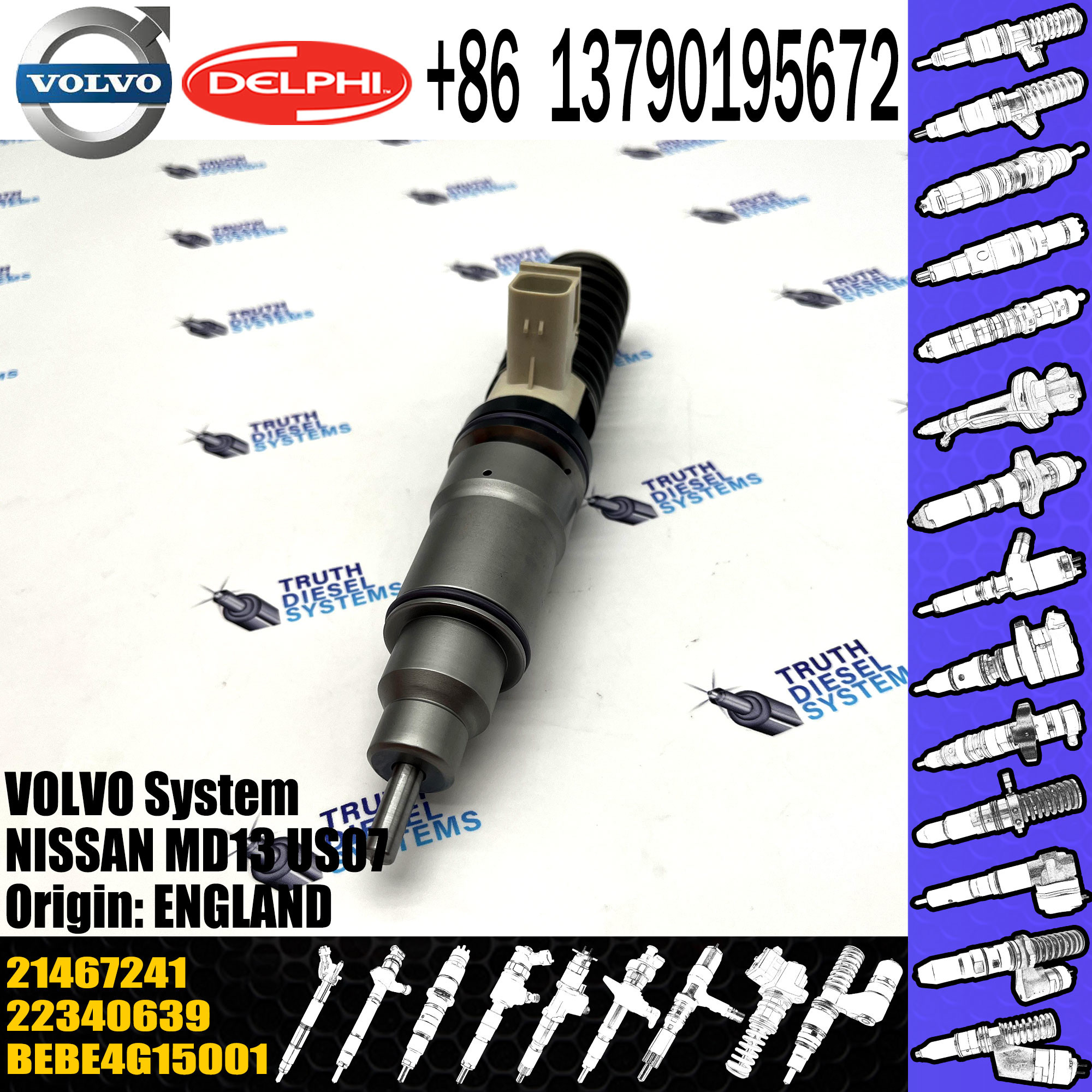 EC380D Diesel Fuel Injector BEBE4G15001 22340639 21467241 For VOL EC330C Engine