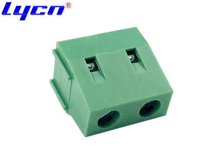 Green Electrical PCB Terminal Block 300V 7.5mm Pitch 2P Straight
