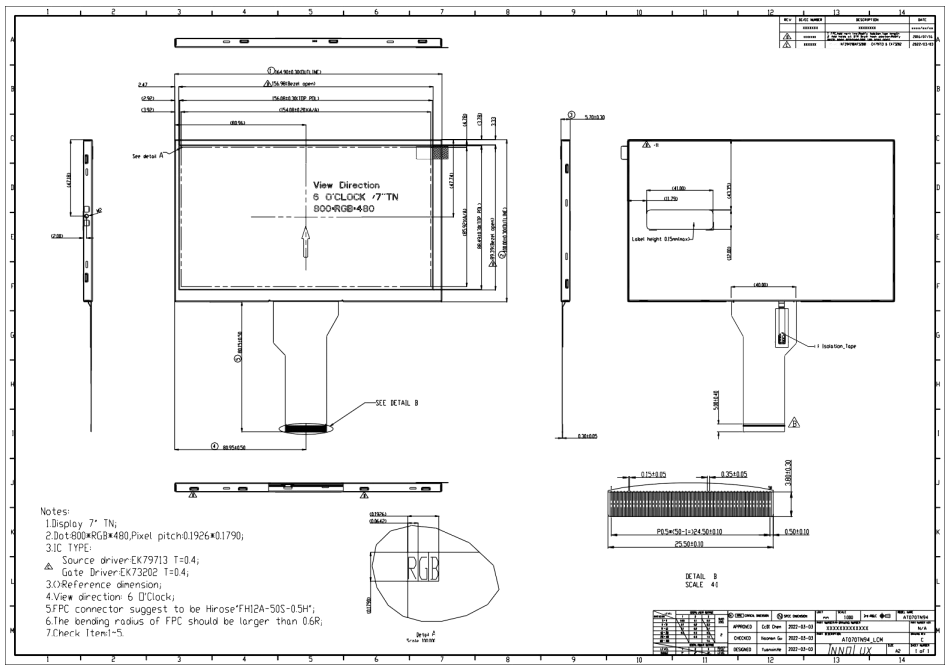 HC101IPA0025-A16 10.1 Inch TFT LCD panel with 40pin LVDS Interface for Temperature Sensitive Equipment 1