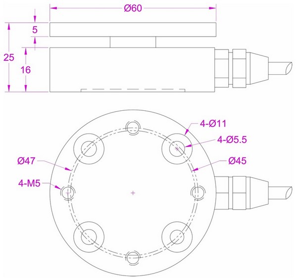 load cell flange mounted