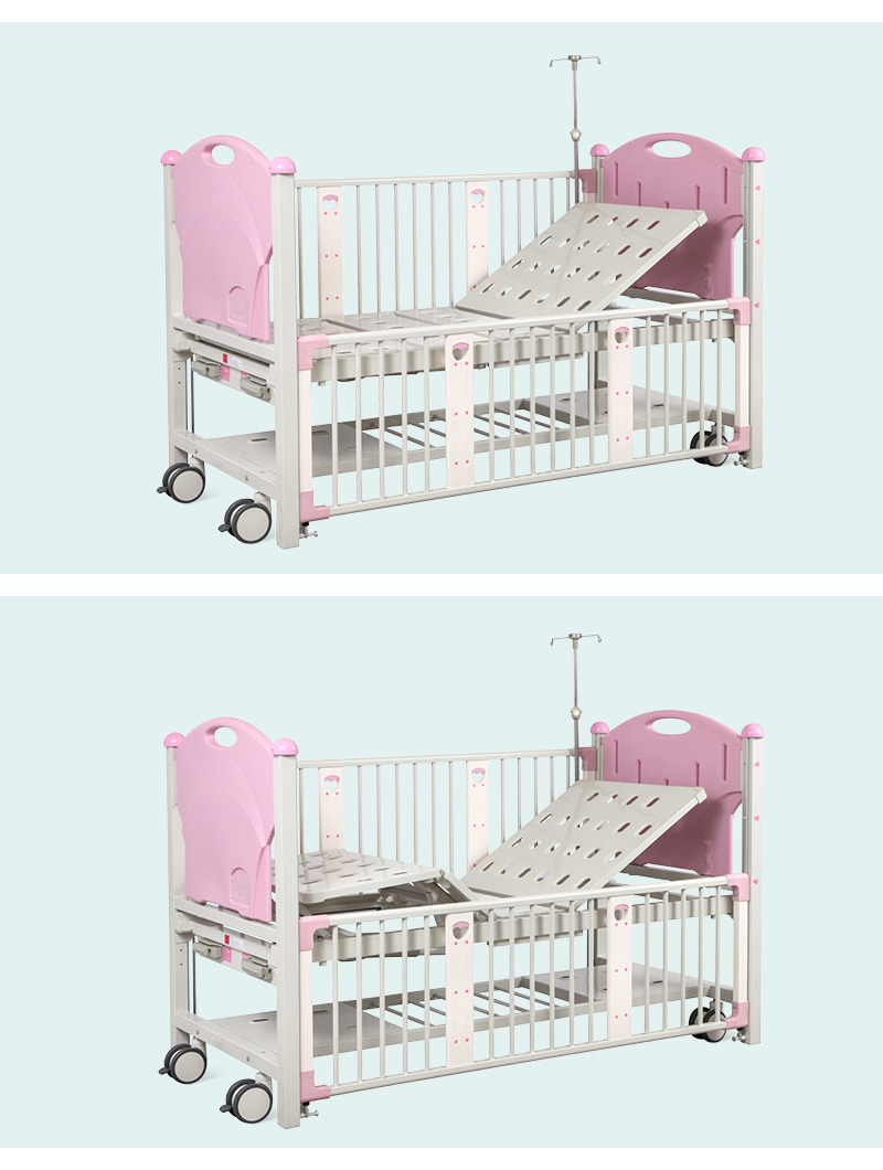 Double Cranks Multifunction Babies Medical Crib Stainless Steel Kids Hospital Bed Manual Child Pediatric Bed Manufacturers