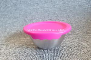 China 12,14,16,18cm OEM pink salad bowls set with leakproof lid stainless steel mixing salad bowls set wholesale