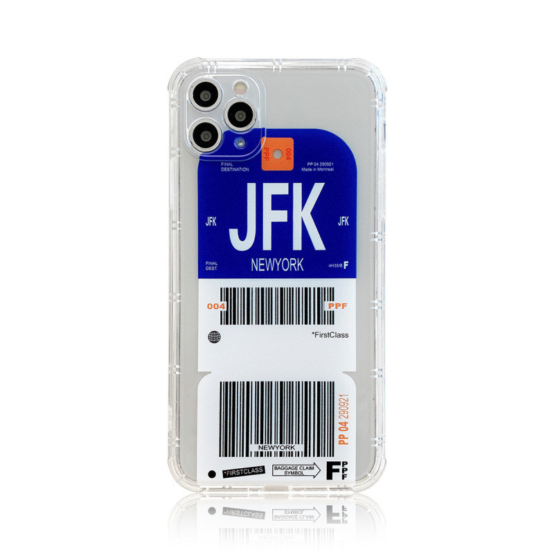 Iphone 12 Shockproof Phone Cases Boarding Pass Air Ticket City Plane slip free