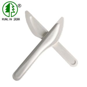 China Biodegradable Eco Friendly Bagasse Cutlery FDA White Disposable Safety Knife wholesale
