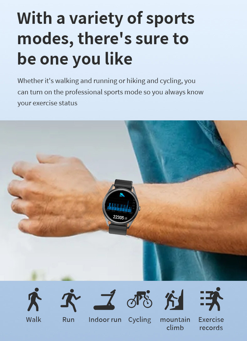 1.28inch IPS Resolution 240*240 Heart Rate Smartwatch IP67 Waterproof 64MB