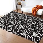 3D floor painting, three-dimensional entrance, long square living room carpet,