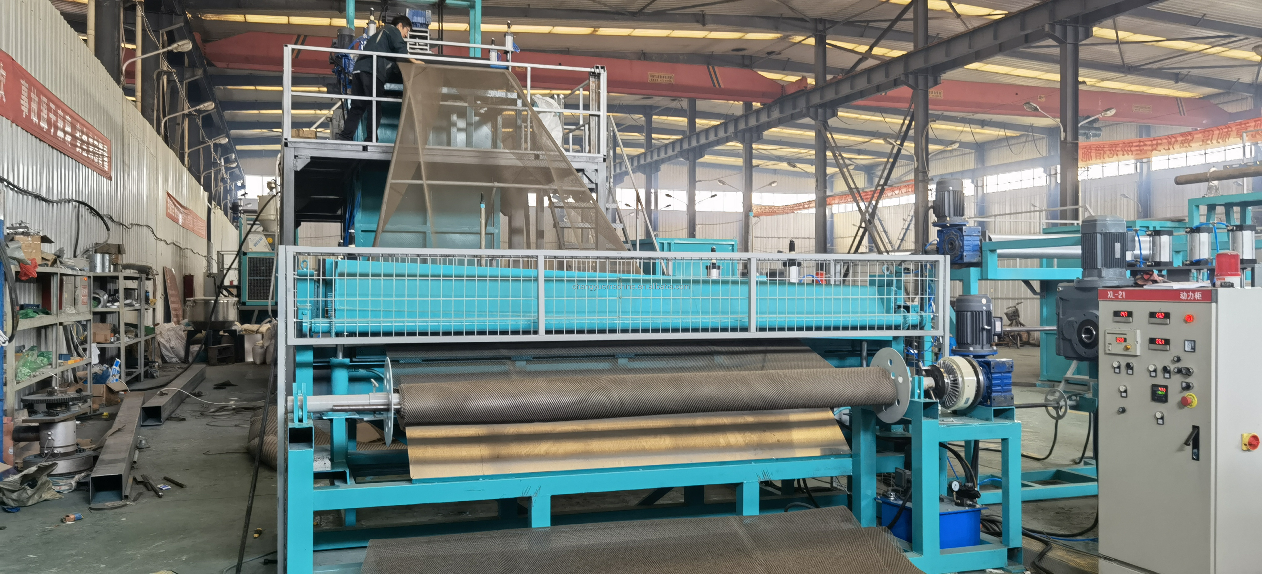 8000mm 2000mm 2500mm Water Drainage Plastic 3D Geo Composite Extrusion Production Line
