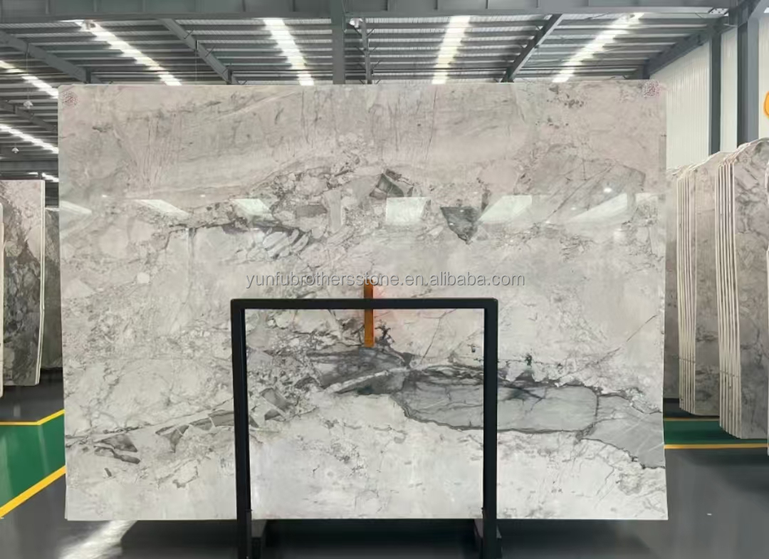 Hotel Marble Type Calcite Calacatta Gray Slab for Modern Brazil Luxury Indoor Decor