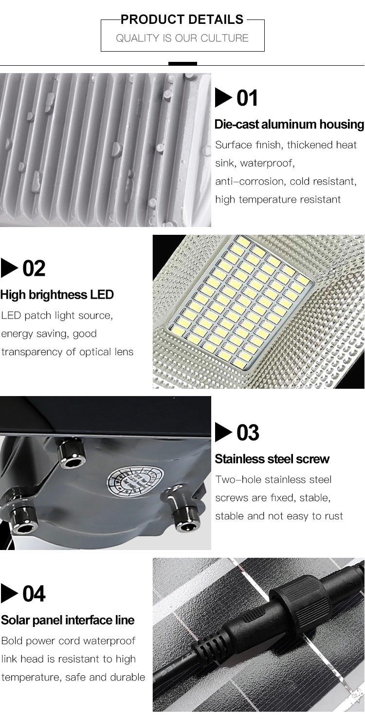 Outdoor Solar LED Street Light Die Cast Aluminum Body High Efficiency Chip