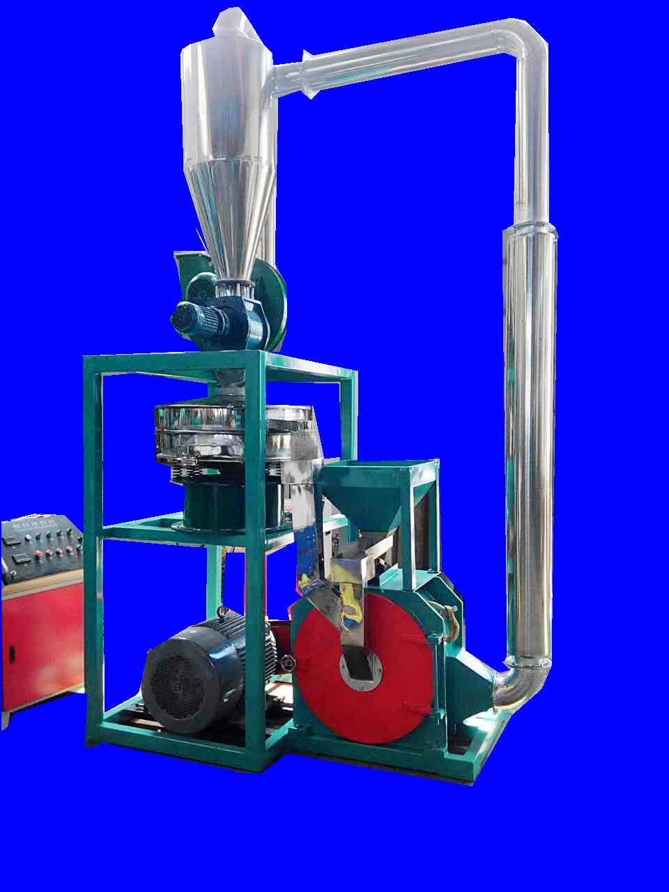 Turbine 500 PVC Plastic Grinding Mill 37kw Dust Bag 250kg / H Abrasion Resistance