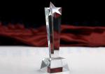 Simple Design Engraved Glass Trophy , Team Champions Glass Trophy Cup