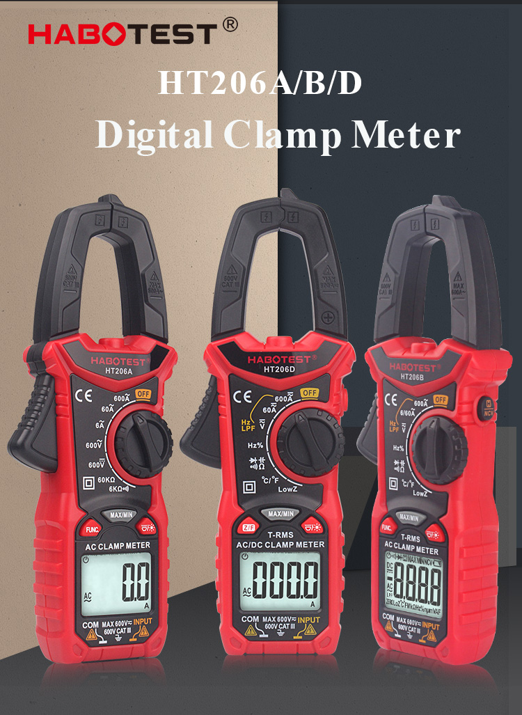 OEM 600A 10nF Digital Clamp Meters Amperometric Clamp Meter