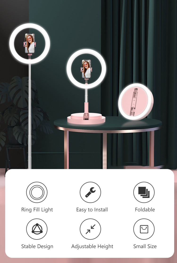 10 Grade 4 Colors 10 Inch 12in Foldable Selfie Ring Light With Phone Holder