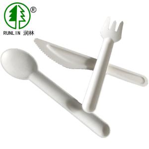 China 7in Organic Sugarcane Bagasse Cutlery Fiber Biodegradable Cutlery Set wholesale