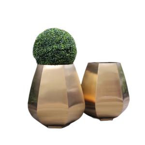 China Elegant outdoor round metal flower pots planters for sale wholesale
