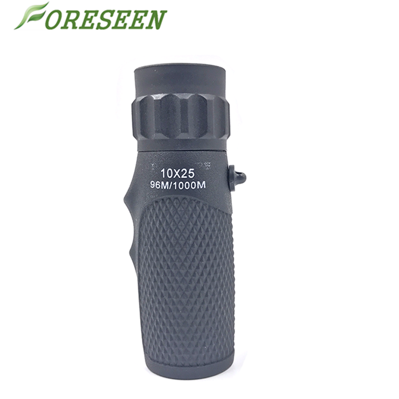 Bright Wide Angle Telescope , Dark Green Waterproof Fogproof 10x25 Monocular For Camping
