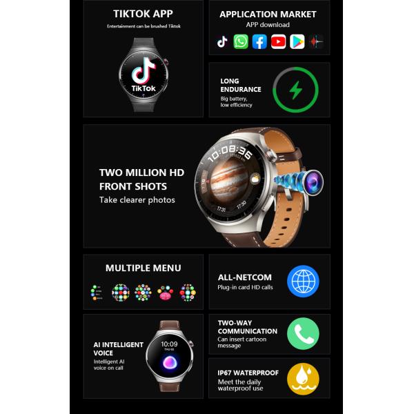 B14 4G Smart Watch 1.62 Inch OLED Screen IP67 Waterproof