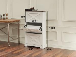 China White 3-bucket X Panel Shoe Cabinet for Entryway wholesale